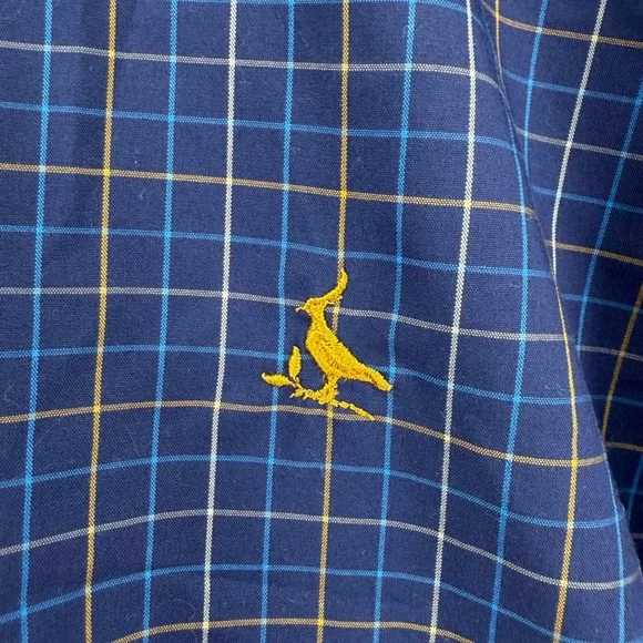 Charles Tyrwhitt Mens XL Extra Slim Fit Non-Iron Navy Blue Check Shirt Logo - Picture 5 of 10